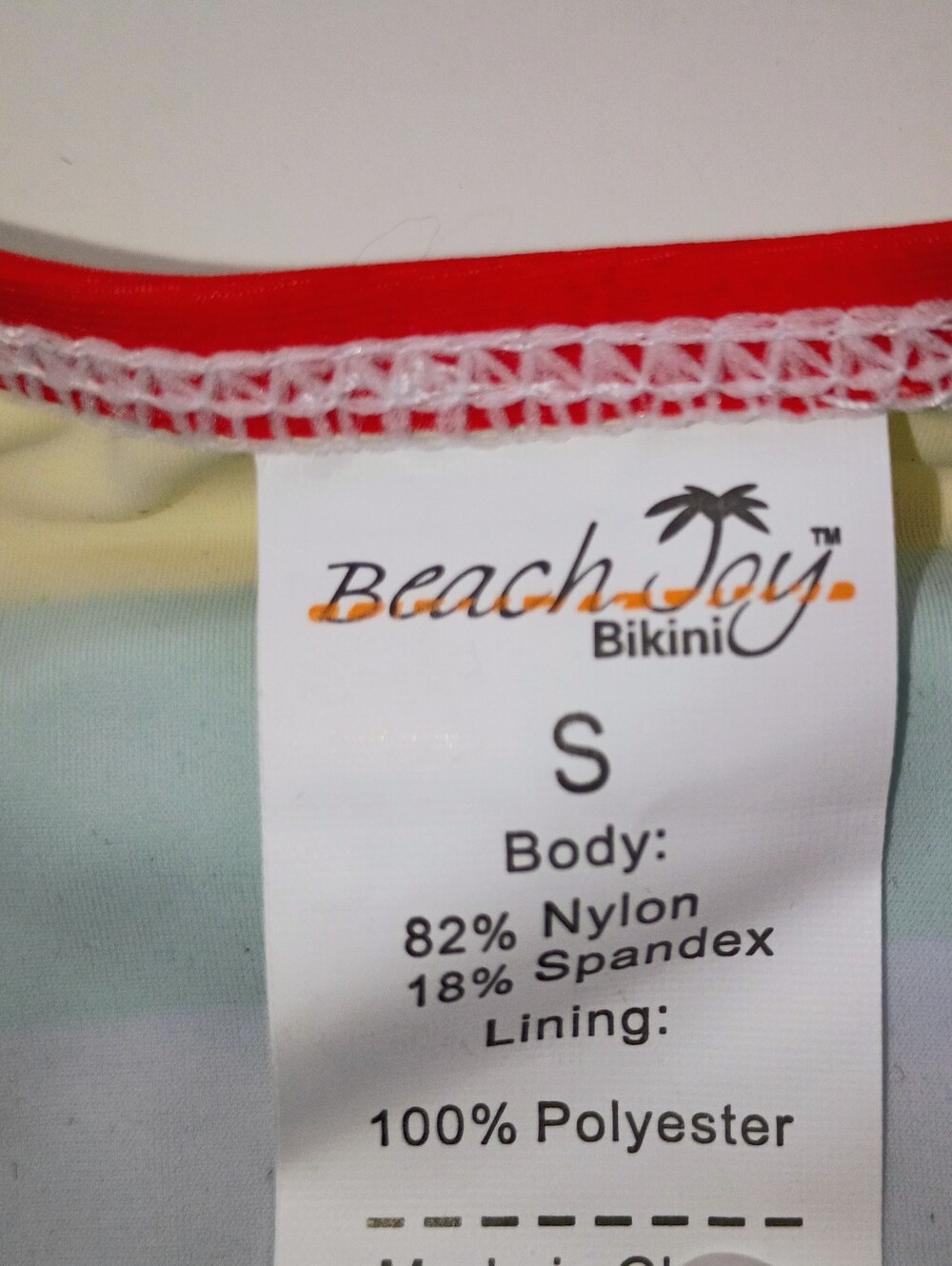 Bright Rainbow Striped Tie-Front High Waist Full Bikini Bottom Set- Size Small - Picture 11 of 11